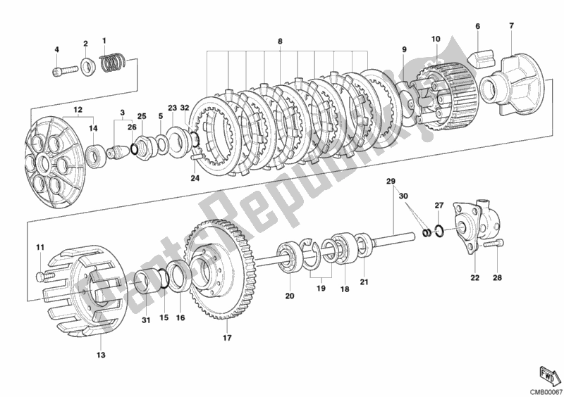 Alle onderdelen voor de Koppeling van de Ducati Superbike 999 R 2003